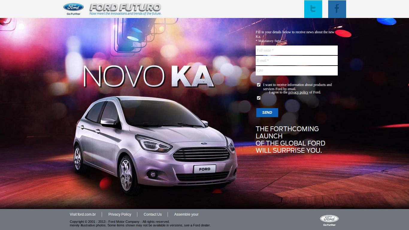 Screen Shot of Ford Brazil's Micro-site - Nex-Gen Figo Hatchback 